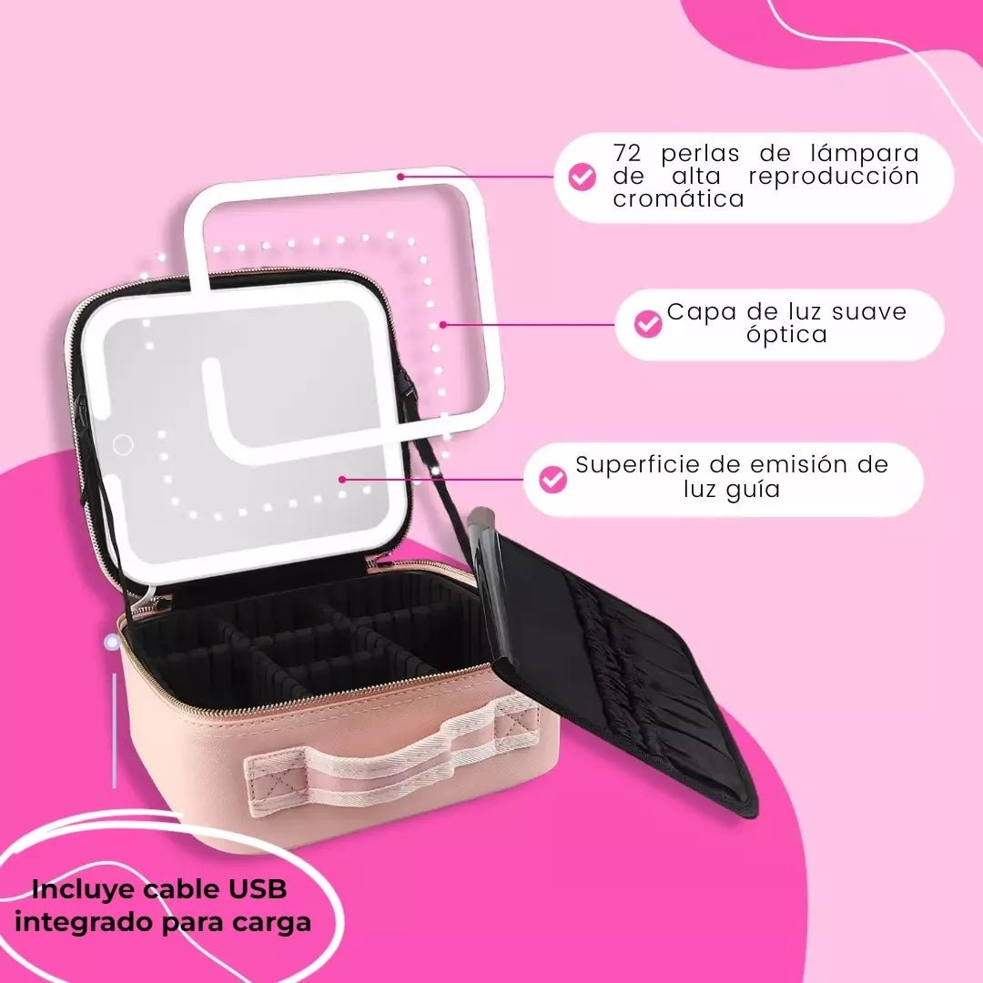 Organizador De Maquillaje Joyero Espejo con Luz - ISDU