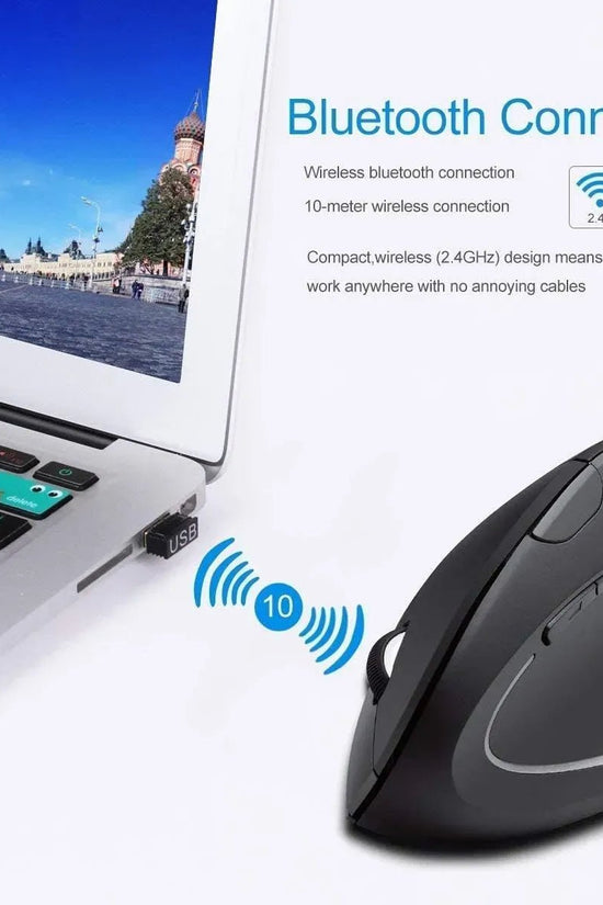 Mouse vertical inalámbrico HP recargable para computadora