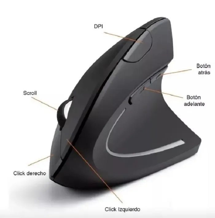 Mouse vertical USB recargable para PC y Mac