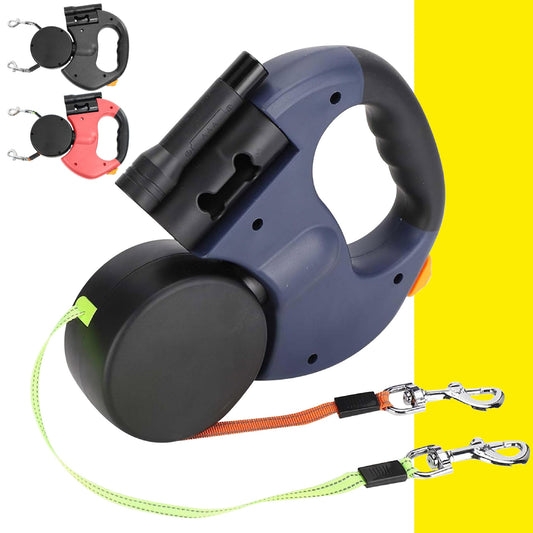 Correa Retráctil Doble Para Dos Perros - ISDU