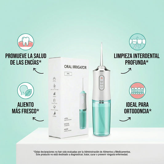 Irrigador bucal portátil inalámbrico para limpieza profunda de dientes y encías