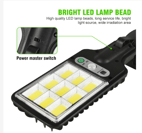 Lámpara solar LED exterior con control remoto