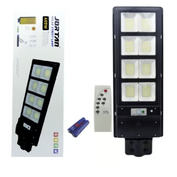 LAMPARA SOLAR JORTAN 400W CON SENSOR + - ISDU